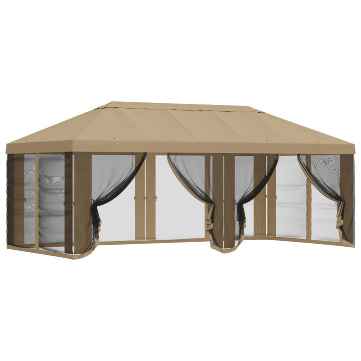 Gazebo Cover med sidevægge Beige 600,5 x 300,5 cm Polyester