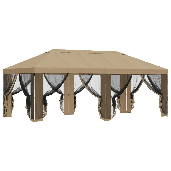 Gazebo Cover med sidevægge Beige 600,5 x 300,5 cm Polyester