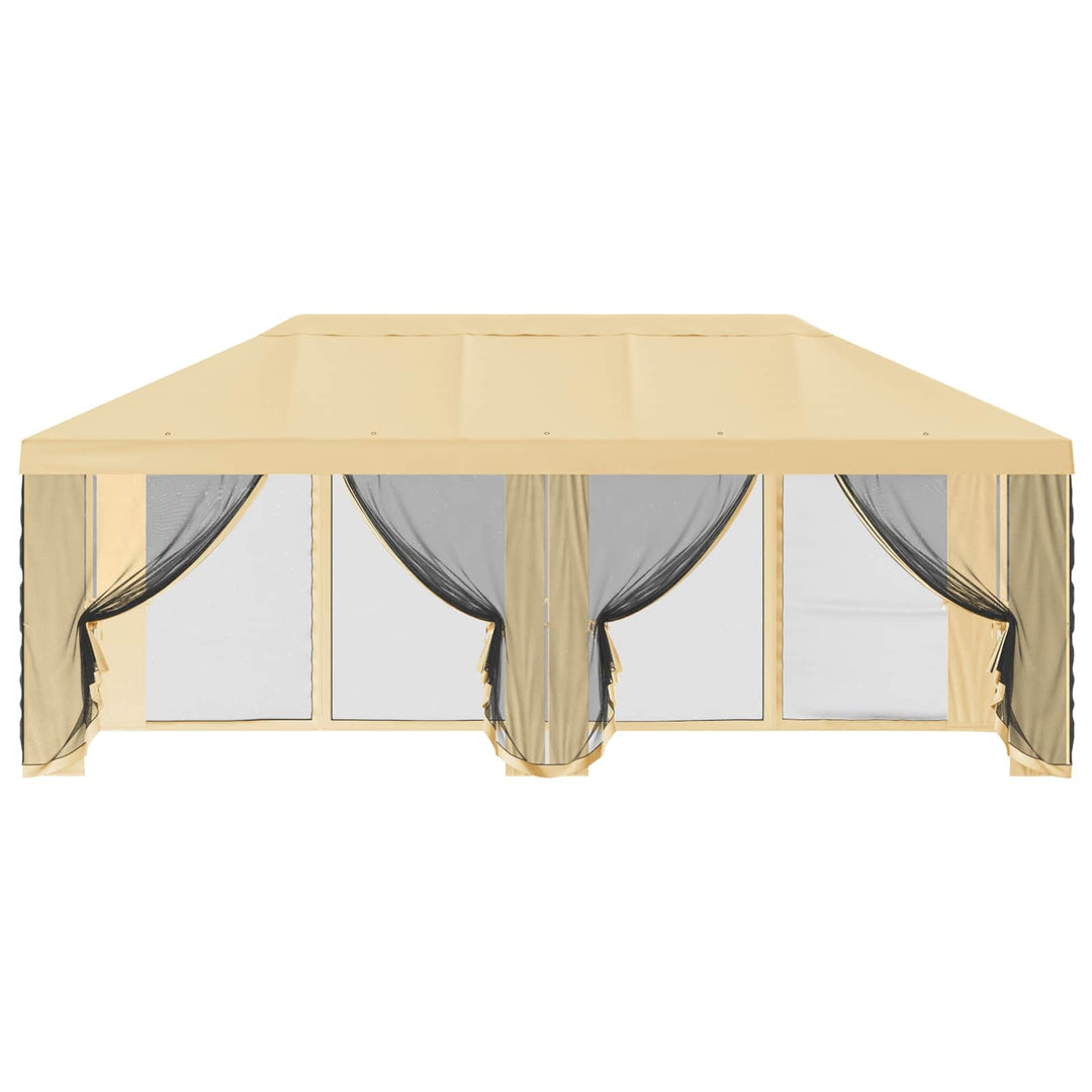 Gazebo Cover med sidevægge Cremefarvet 600,5 x 300,5 cm