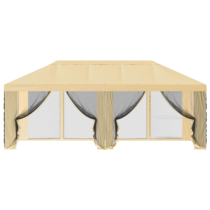 Gazebo Cover med sidevægge Cremefarvet 600,5 x 300,5 cm