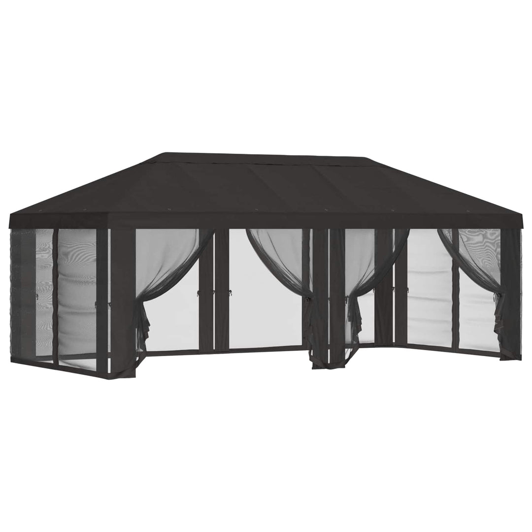 Gazebo Cover med sidevægge Antracit 600,5 x 300,5 cm Polyester