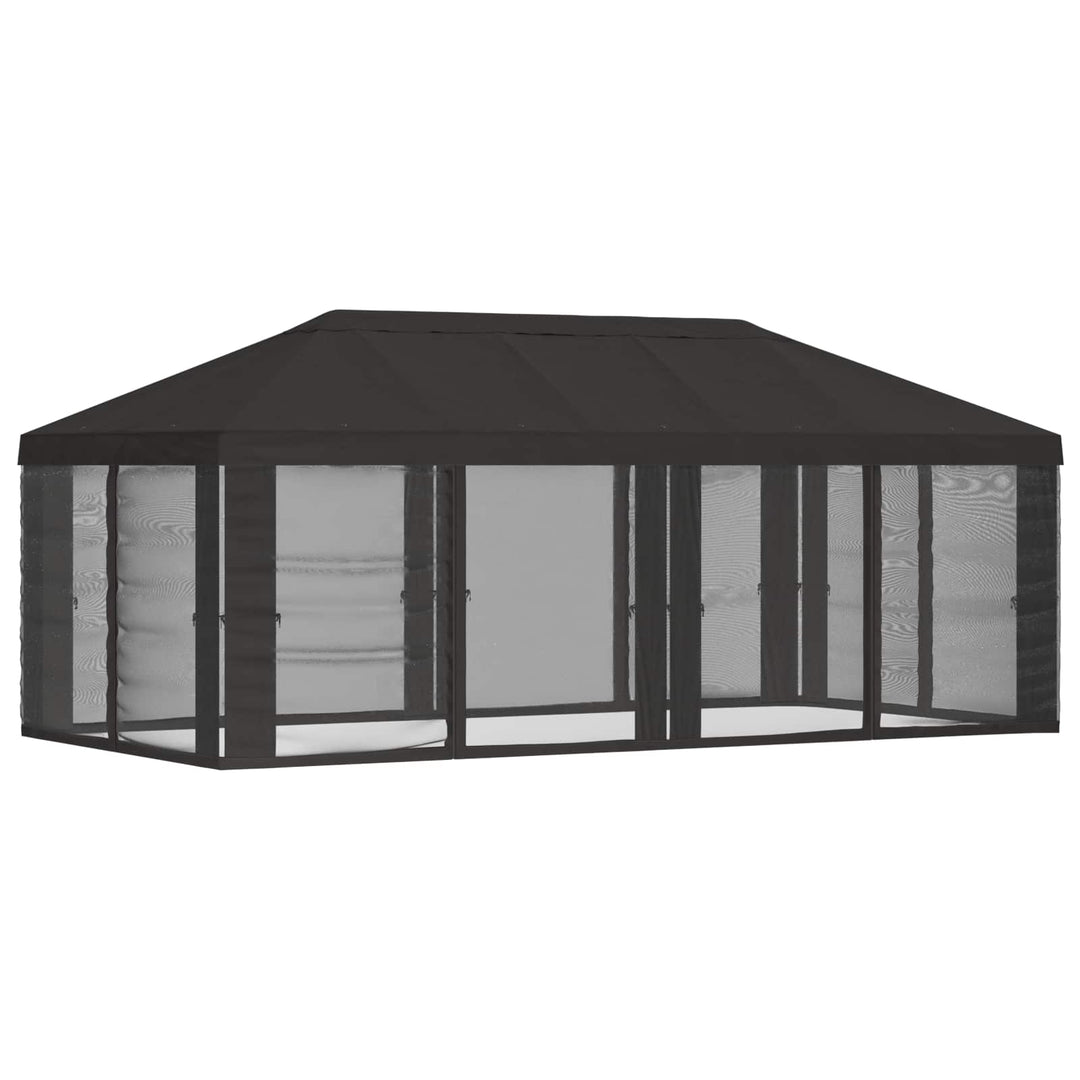 Gazebo Cover med sidevægge Antracit 600,5 x 300,5 cm Polyester