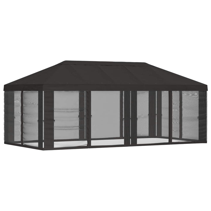Gazebo Cover med sidevægge Antracit 600,5 x 300,5 cm Polyester