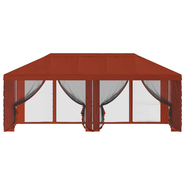 Gazebo Cover med sidevægge Terrakotta 600,5 x 300,5 cm