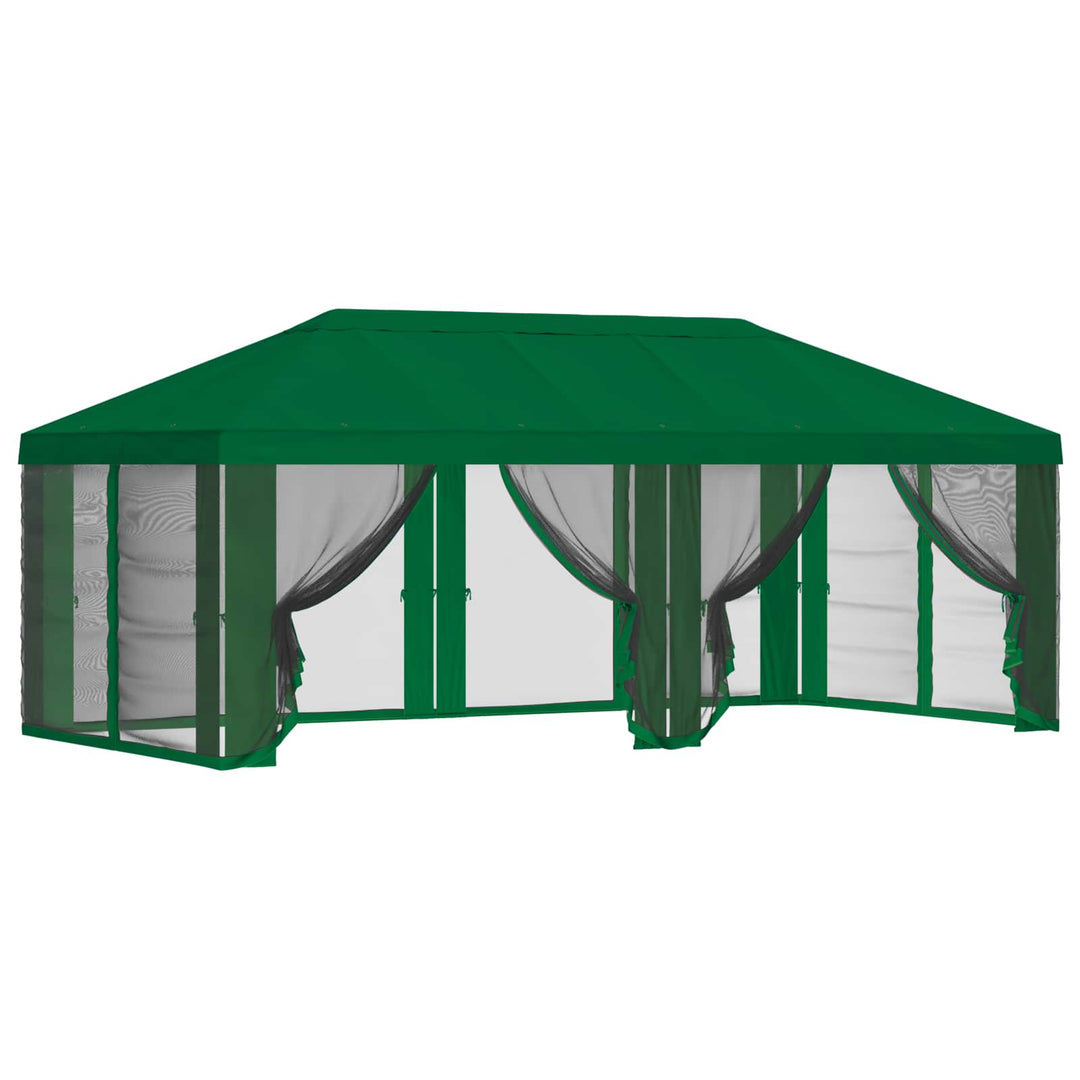 Gazebo Cover med sidevægge Grøn 600,5 x 300,5 cm Polyester