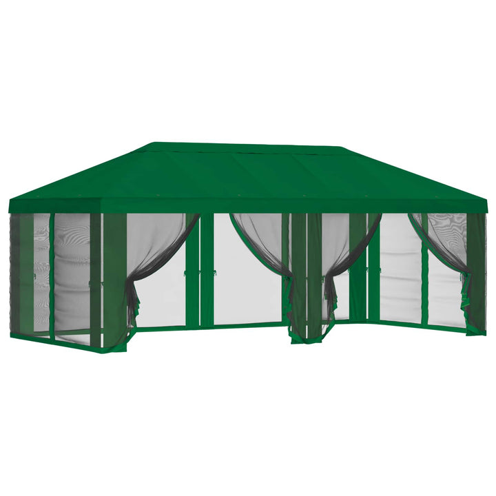 Gazebo Cover med sidevægge Grøn 600,5 x 300,5 cm Polyester