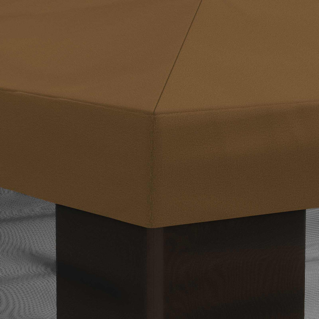 Gazebo Cover med sidevægge Gråbrun 600,5 x 300,5 cm Polyester