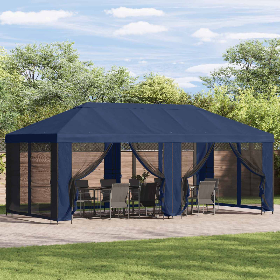 Gazebo Cover med sidevægge Blå 600,5 x 300,5 cm Polyester