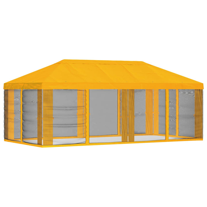 Gazebo Cover med sidevægge Gul 600,5 x 300,5 cm Polyester