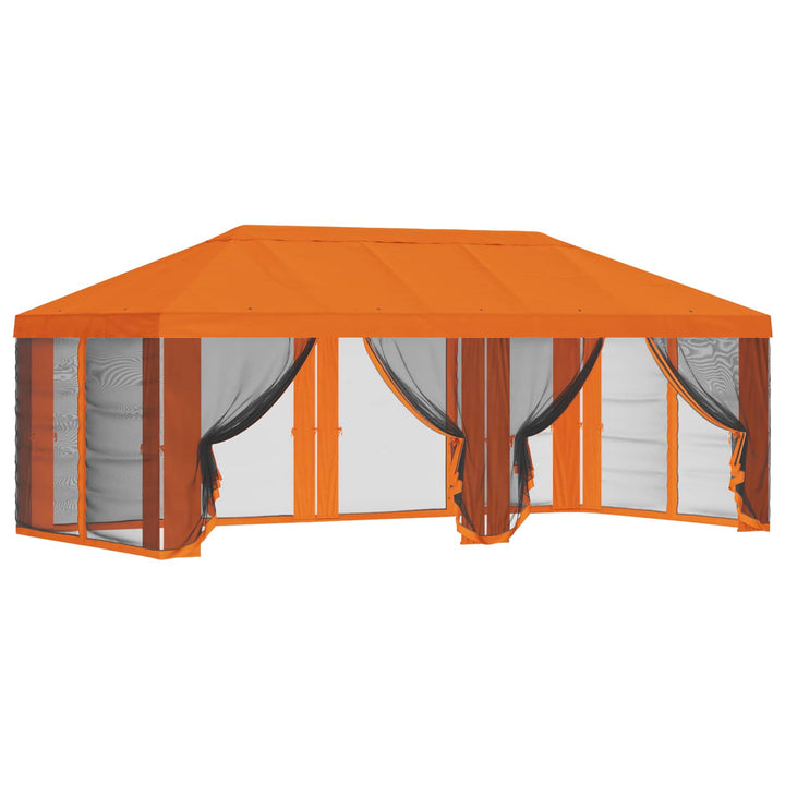 Gazebo Cover med sidevægge Orange 600,5 x 300,5 cm Polyester