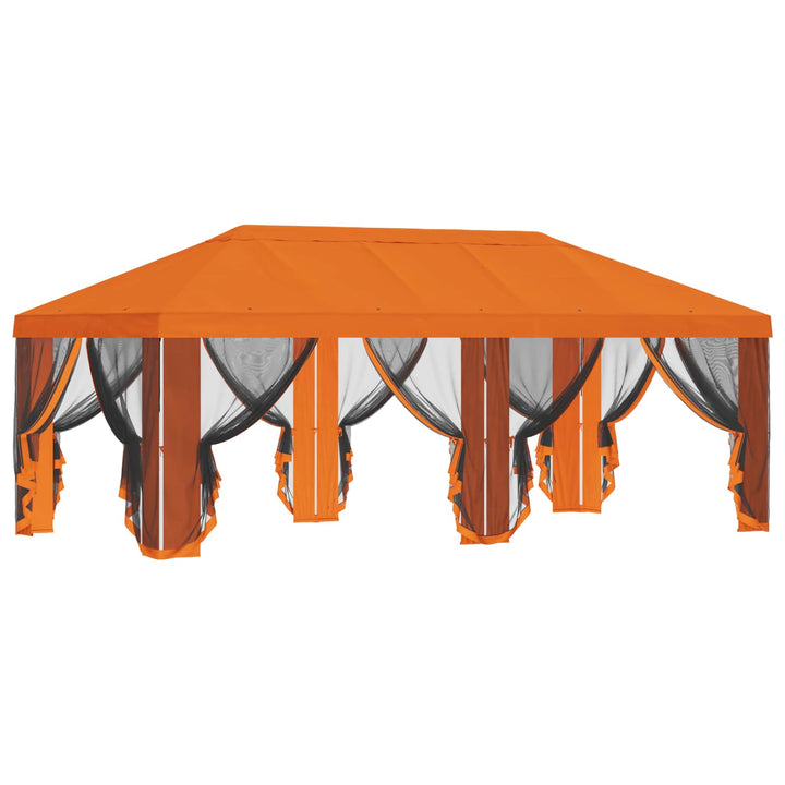 Gazebo Cover med sidevægge Orange 600,5 x 300,5 cm Polyester