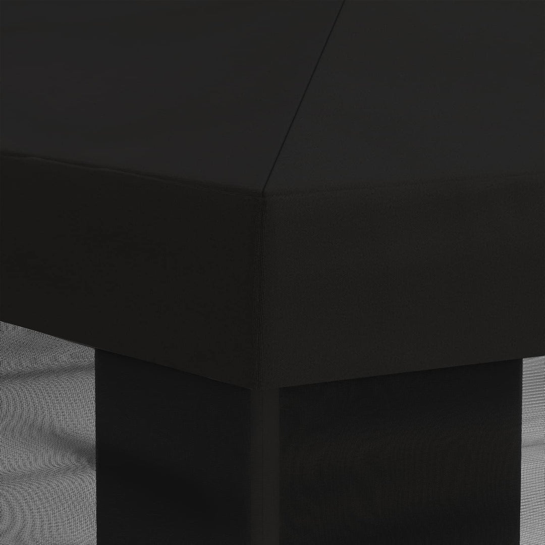 Gazebo Cover med sidevægge Sort 600,5 x 300,5 cm Polyester