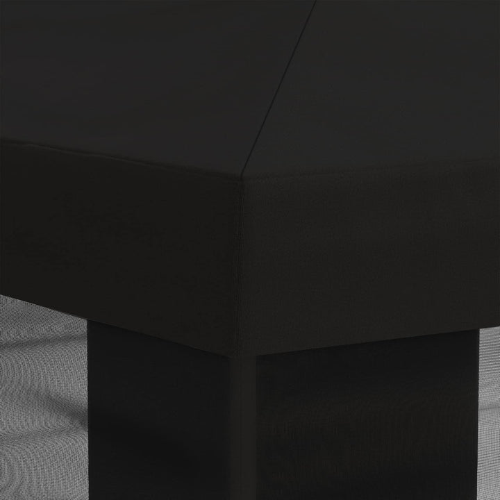 Gazebo Cover med sidevægge Sort 600,5 x 300,5 cm Polyester