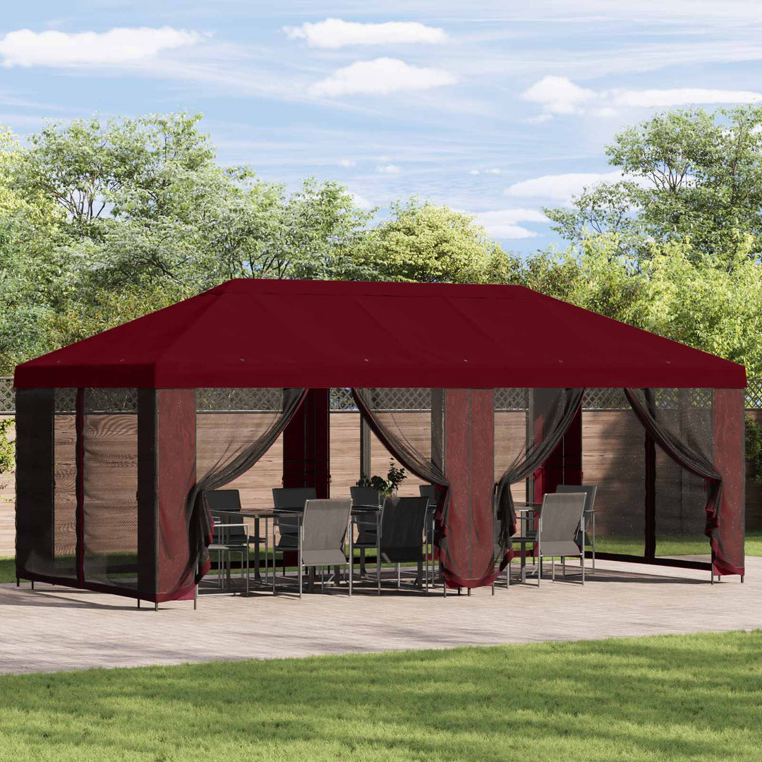 Gazebo Cover med sidevægge Bordeaux 600,5 x 300,5 cm Polyester