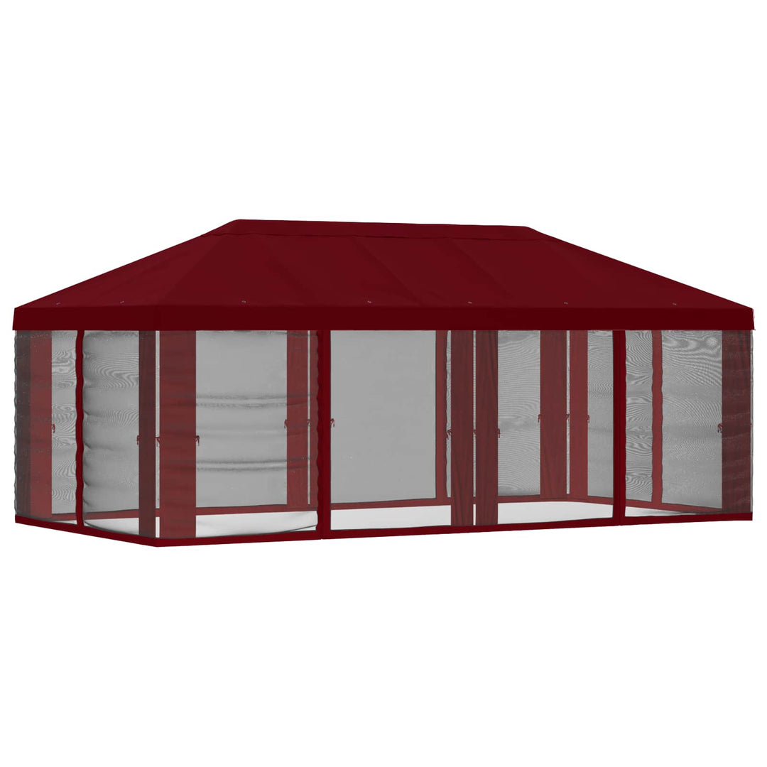 Gazebo Cover med sidevægge Bordeaux 600,5 x 300,5 cm Polyester