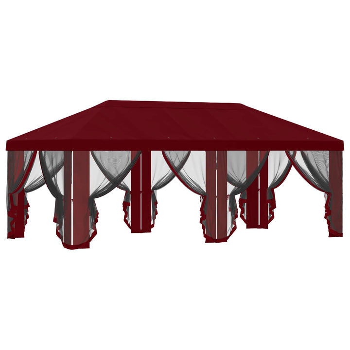 Gazebo Cover med sidevægge Bordeaux 600,5 x 300,5 cm Polyester