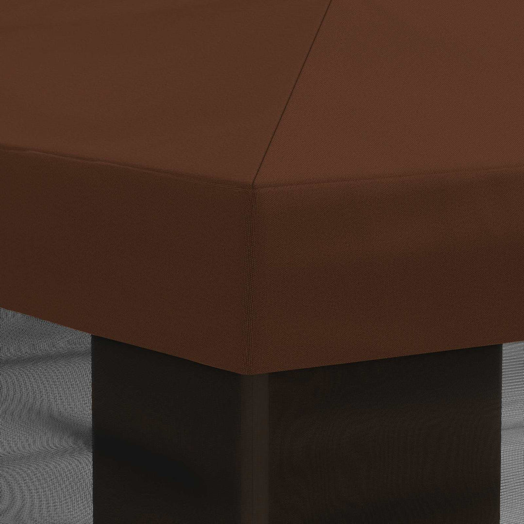 Gazebo Cover med sidevægge Brun 600,5 x 300,5 cm Polyester