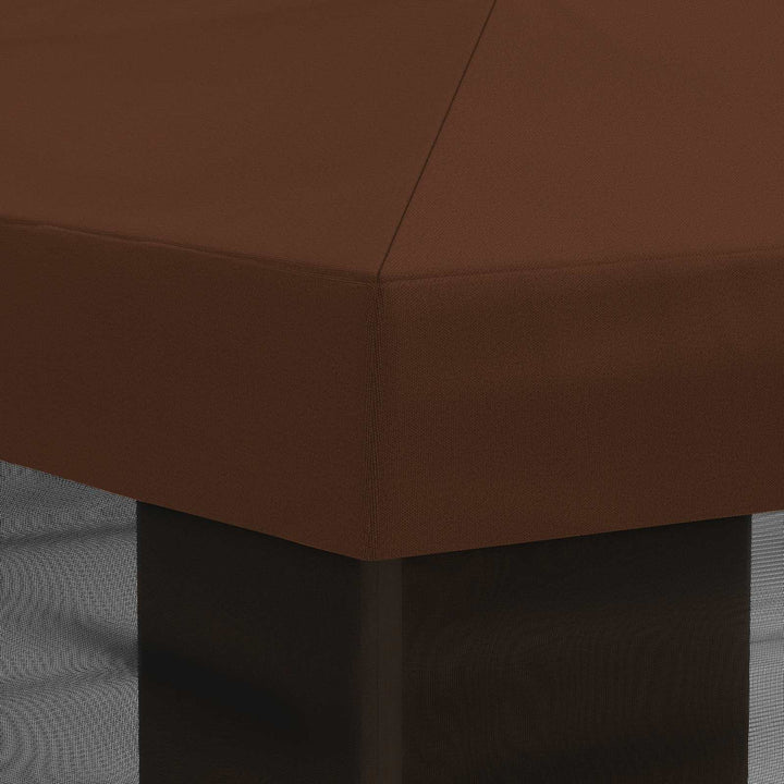 Gazebo Cover med sidevægge Brun 600,5 x 300,5 cm Polyester