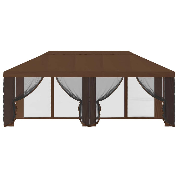 Gazebo Cover med sidevægge Brun 600,5 x 300,5 cm Polyester