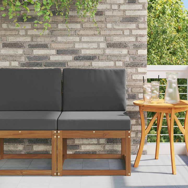 Udendørs Mellem Sofa Massivt Akacietræ Naturfarvet
