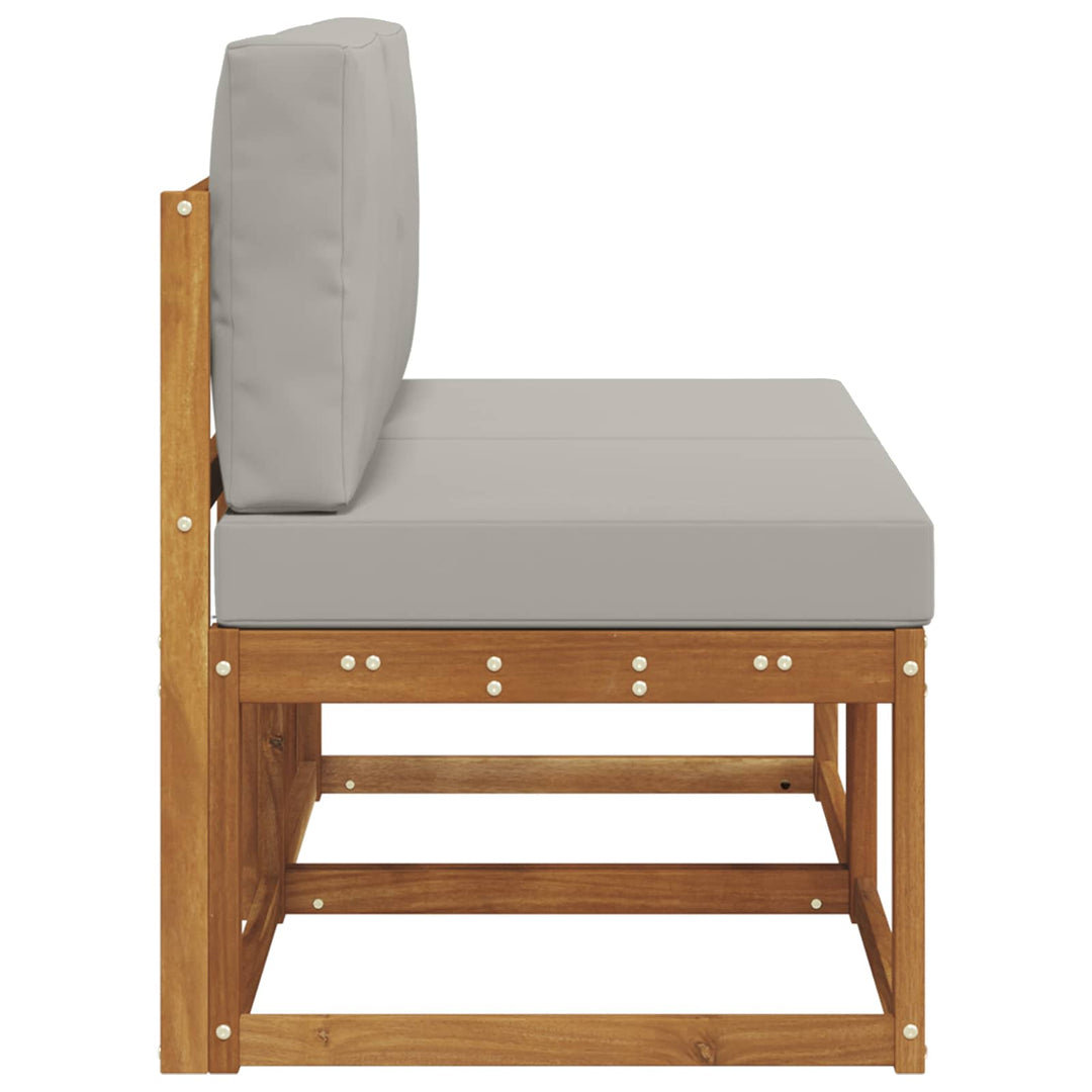 2 Stk Udendørs Mellem Sofa Massivt Akacietræ Naturfarvet