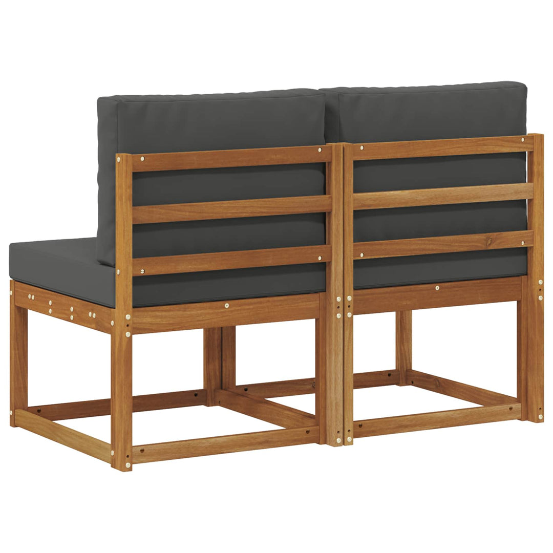 2 Stk Udendørs Mellem Sofa Massivt Akacietræ