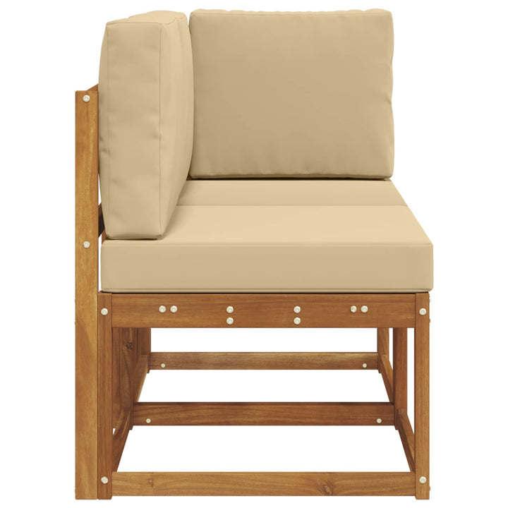 Udendørs midter- og hjørnesofa med pude 2 Stk Naturlig og Beige