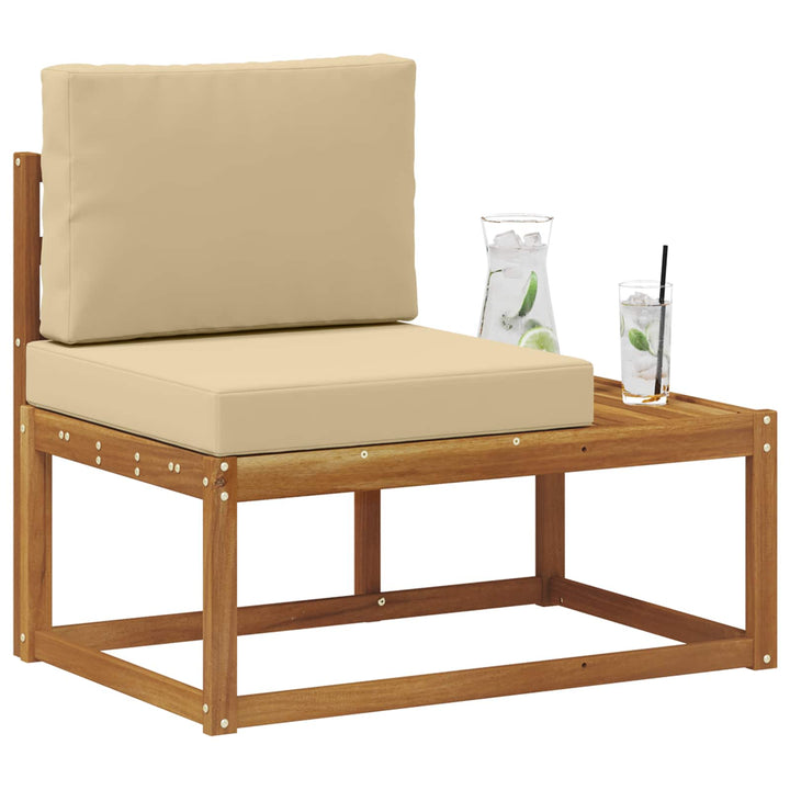 Udendørs Modulsofa med pude Naturfarvet 91 x 63 x 73 cm