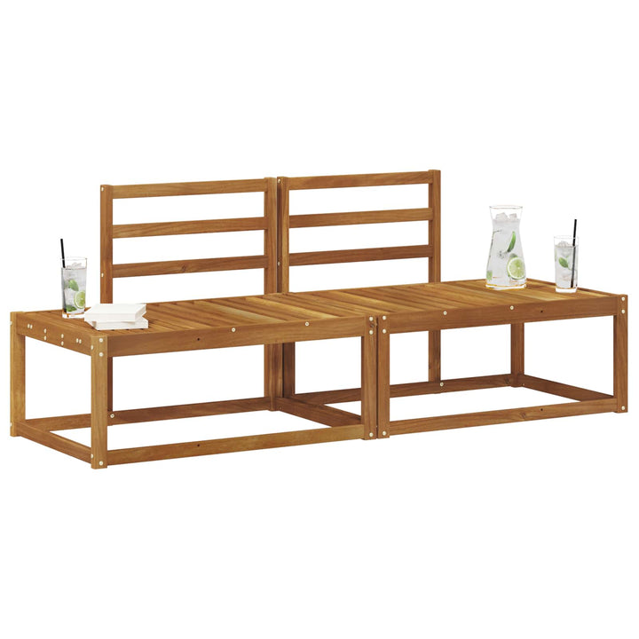 Udendørs Modulsofa 2 Stk Naturfarvet 182,5 x 63 x 73 cm