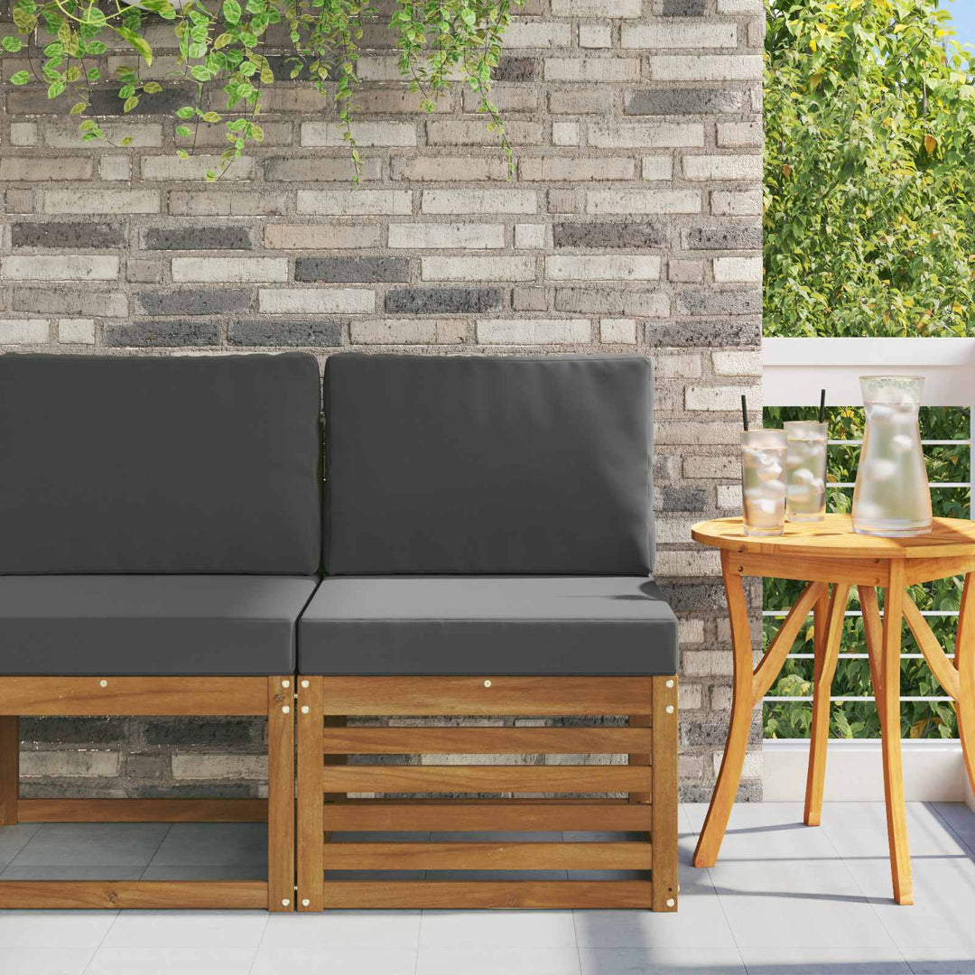 Udendørs Mellem Sofa Massivt Akacietræ Naturfarvet