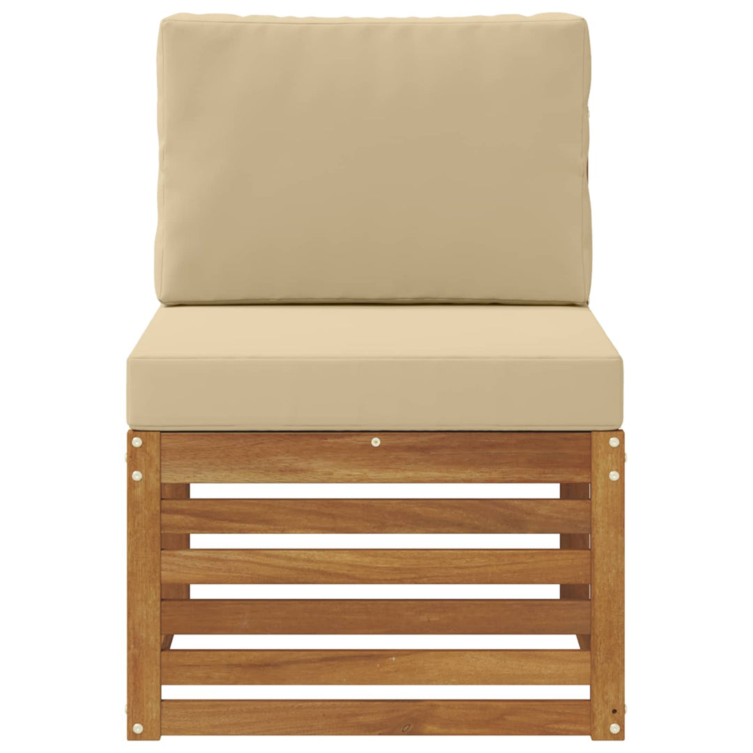 Udendørs Mellem Sofa Massivt Akacietræ Naturfarvet