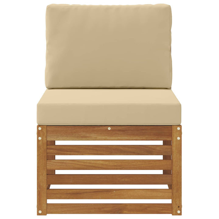 Udendørs Mellem Sofa Massivt Akacietræ Naturfarvet