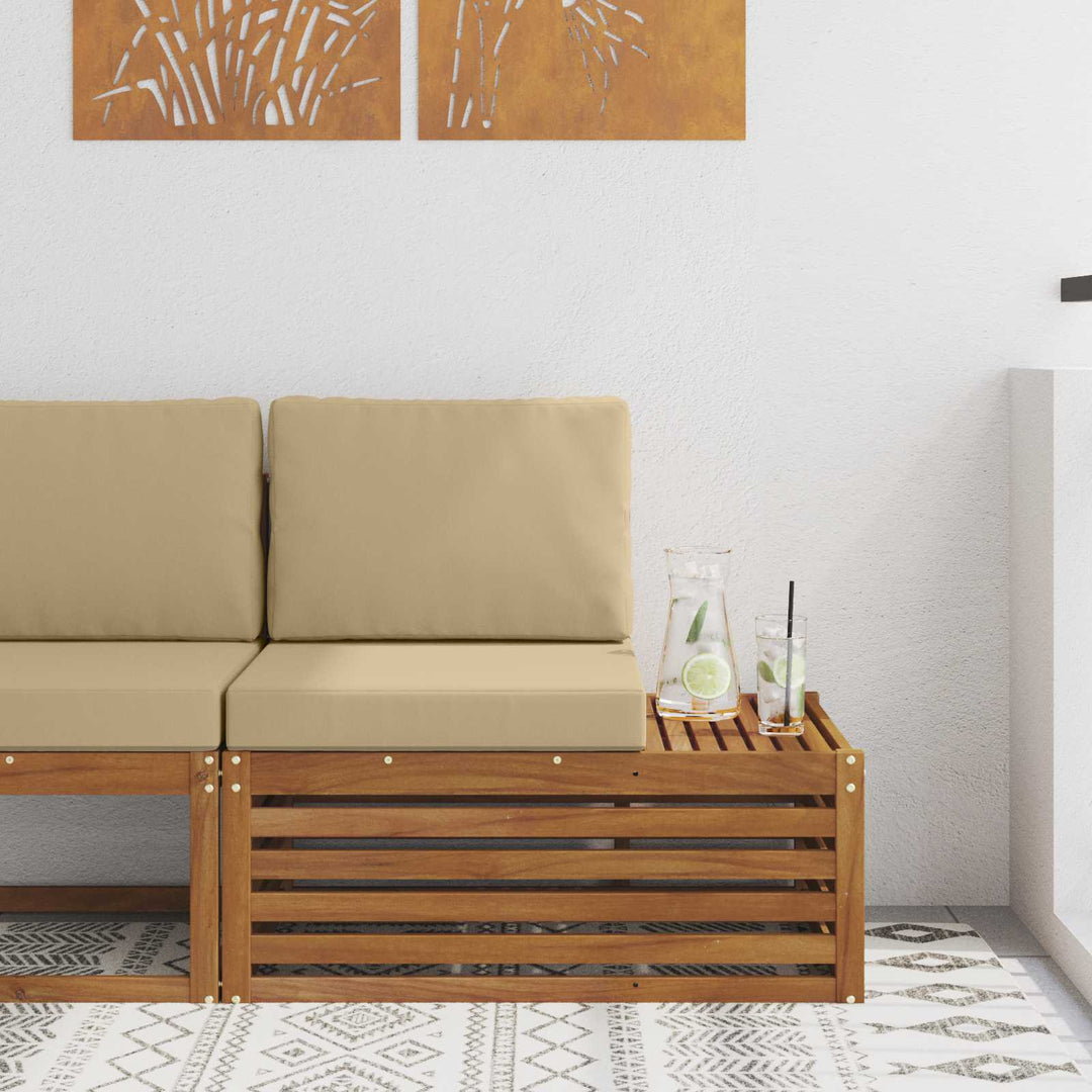 Udendørs end sofa Naturfarvet 91 x 63 x 73 cm Massivt Akacietræ