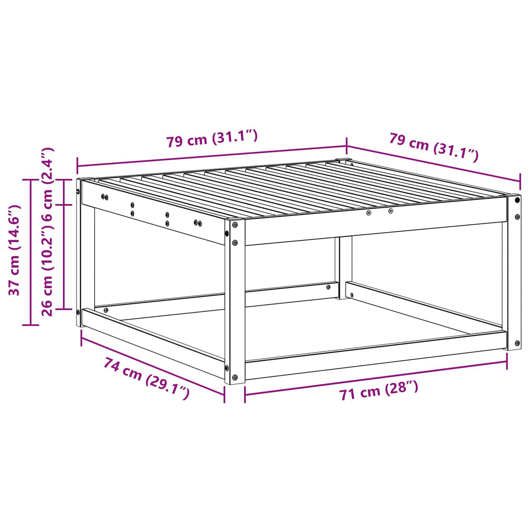 Udendørs puf Naturfarvet 79 x 79 x 37 cm