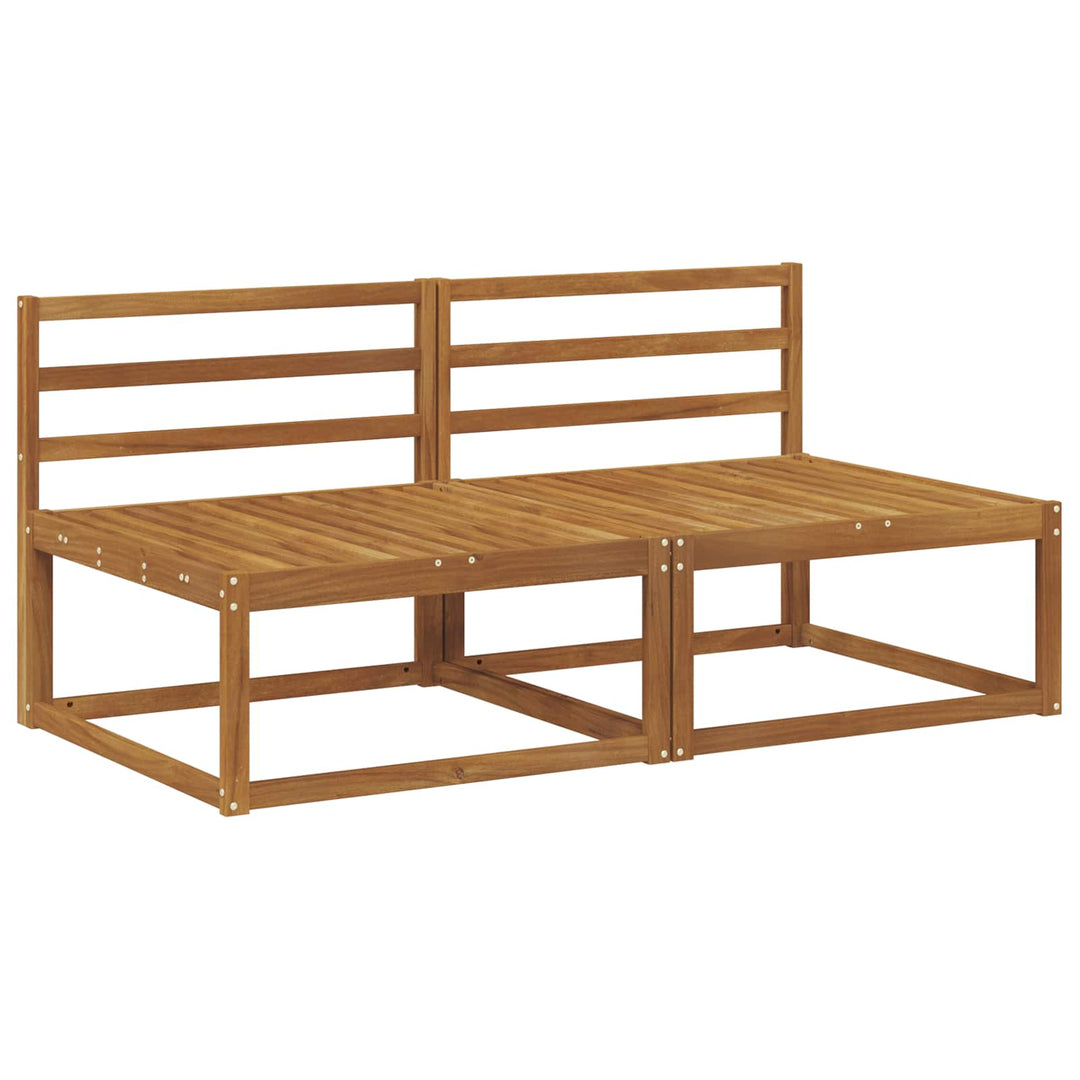 2 Stk Udendørs Mellem Sofa Naturfarvet 158 x 83 x 73 cm