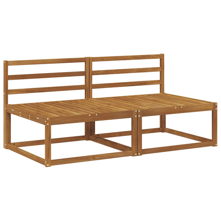 2 Stk Udendørs Mellem Sofa Naturfarvet 158 x 83 x 73 cm
