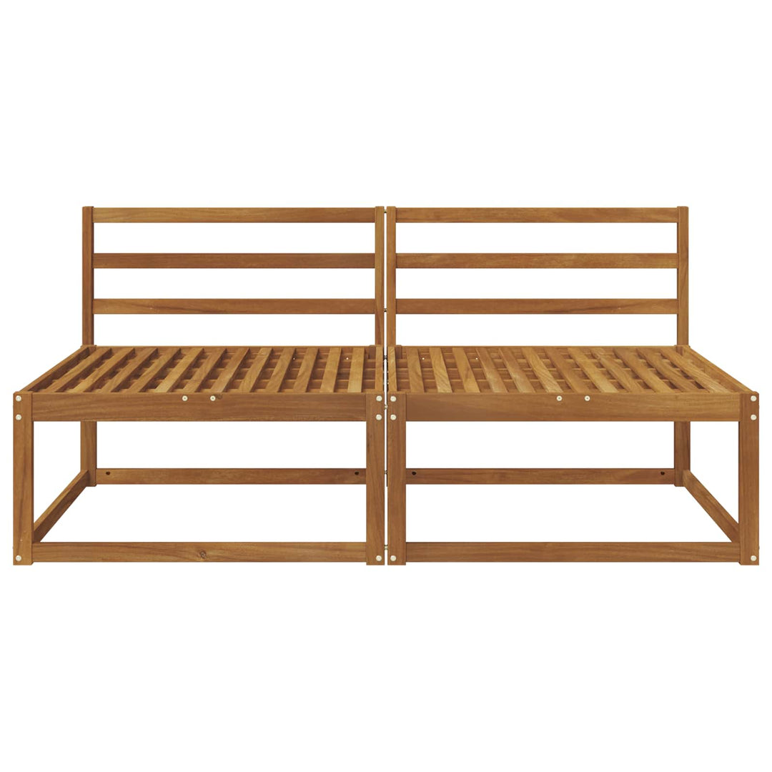 2 Stk Udendørs Mellem Sofa Naturfarvet 158 x 83 x 73 cm