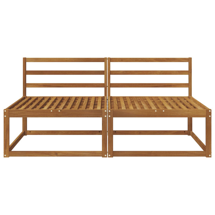2 Stk Udendørs Mellem Sofa Naturfarvet 158 x 83 x 73 cm