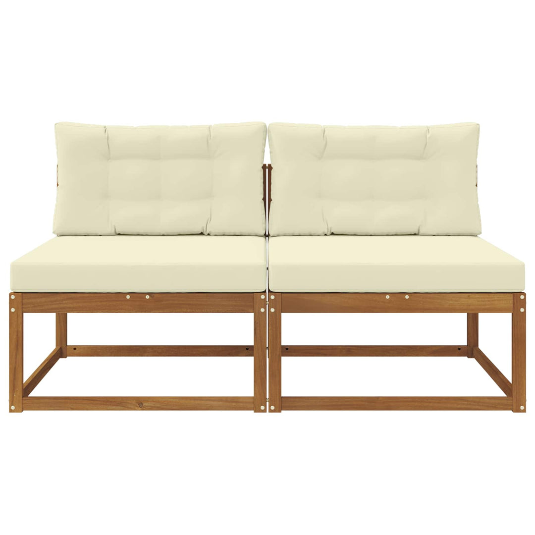 Udendørs Mellem Sofa med pude 2 Stk Naturfarvet