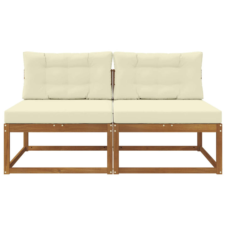 Udendørs Mellem Sofa med pude 2 Stk Naturfarvet
