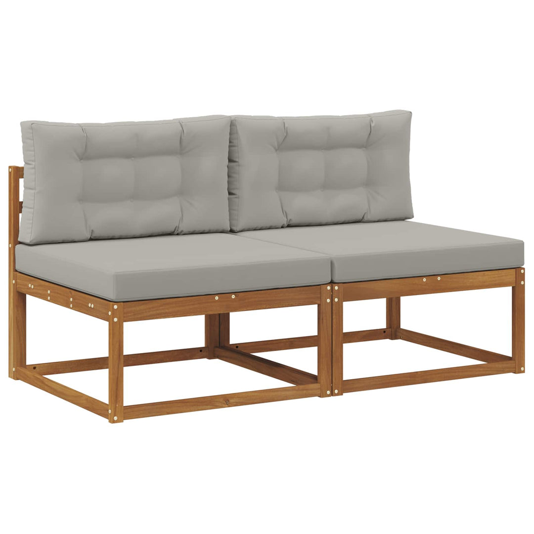 Udendørs Mellem Sofa med pude 2 Stk Naturfarvet