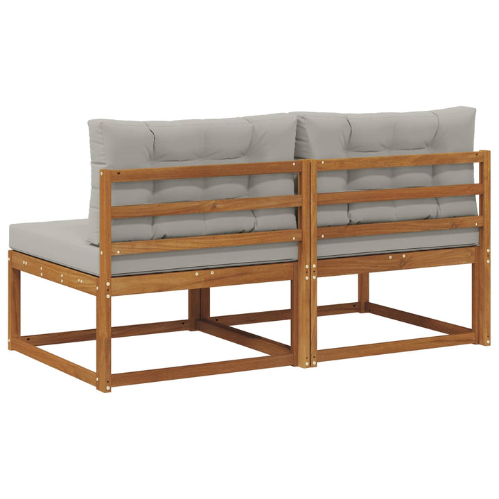 Udendørs Mellem Sofa med pude 2 Stk Naturfarvet