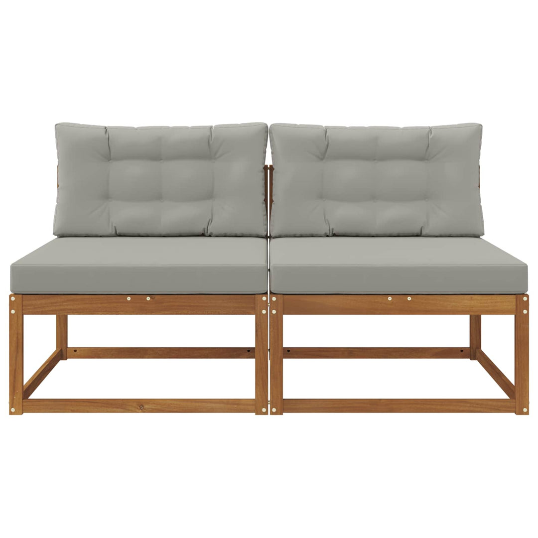 Udendørs Mellem Sofa med pude 2 Stk Naturfarvet