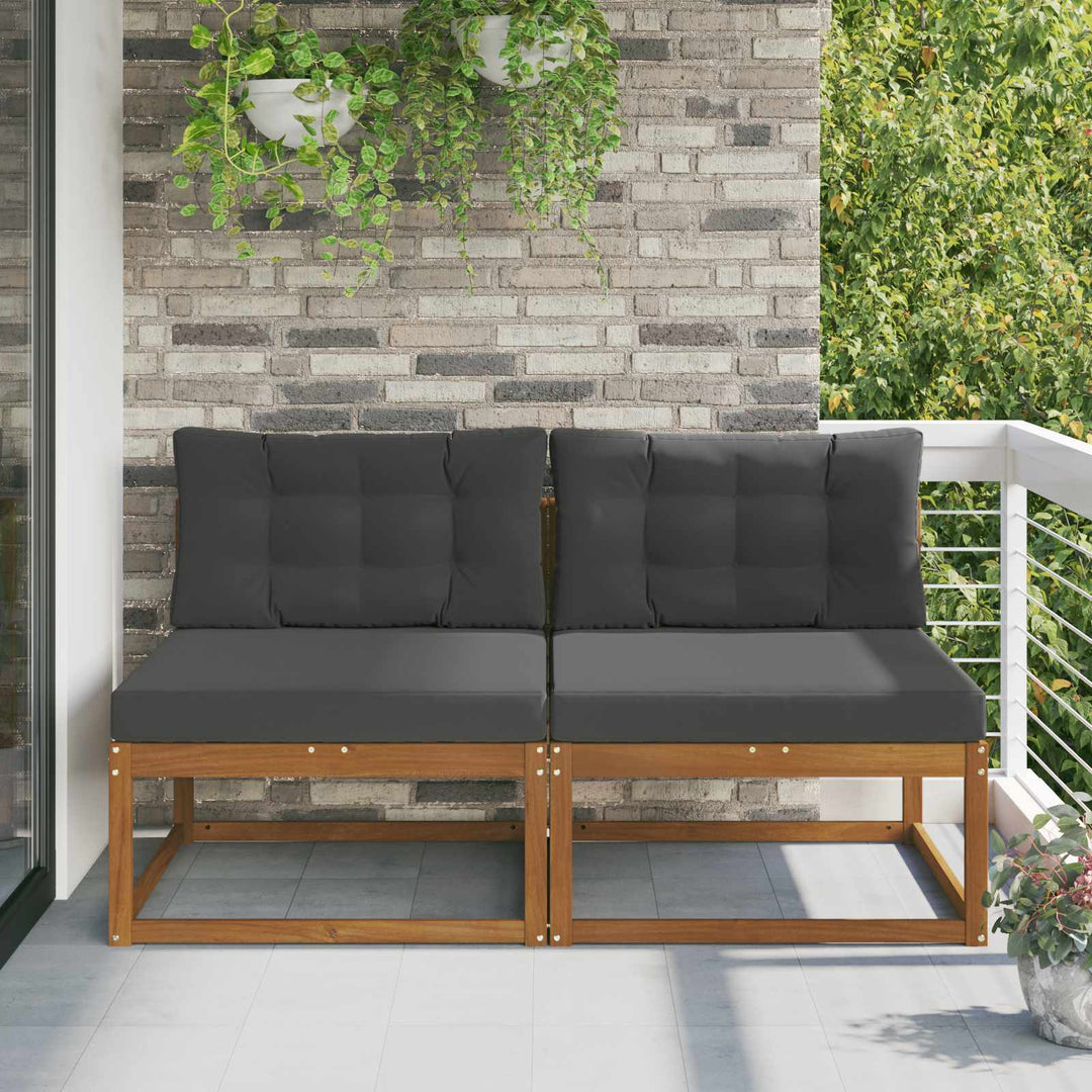 Udendørs Mellem Sofa med pude 2 Stk Naturfarvet
