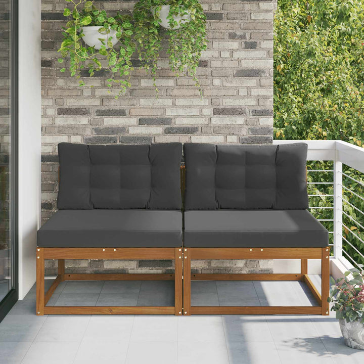 Udendørs Mellem Sofa med pude 2 Stk Naturfarvet
