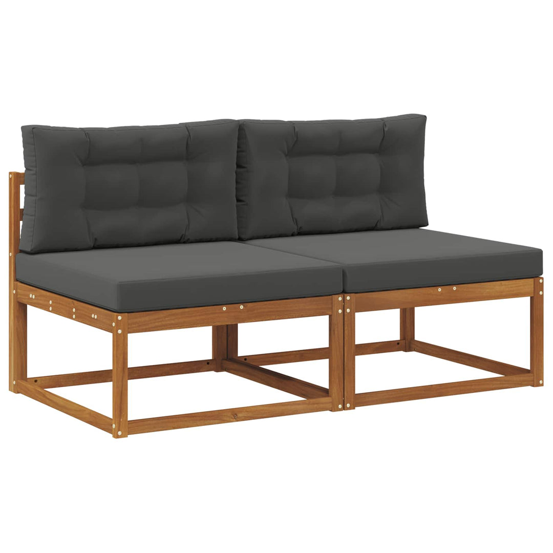 Udendørs Mellem Sofa med pude 2 Stk Naturfarvet