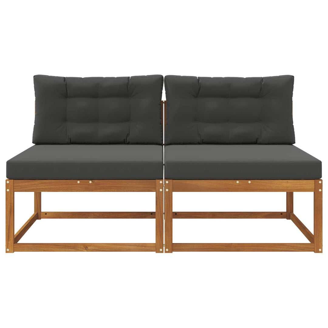 Udendørs Mellem Sofa med pude 2 Stk Naturfarvet