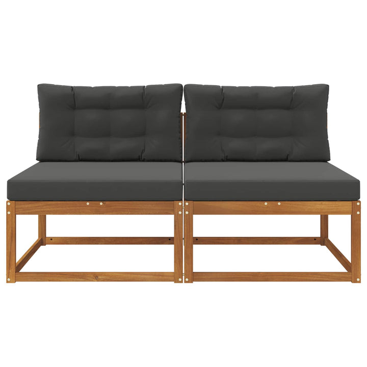 Udendørs Mellem Sofa med pude 2 Stk Naturfarvet