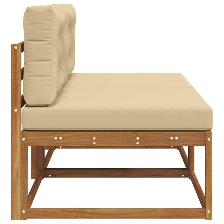 Udendørs Mellem Sofa med pude 2 Stk Naturfarvet