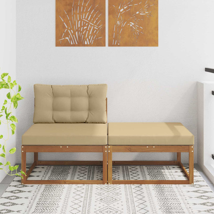 Sektionel sofa enheder med pude 2 Stk Naturfarvet